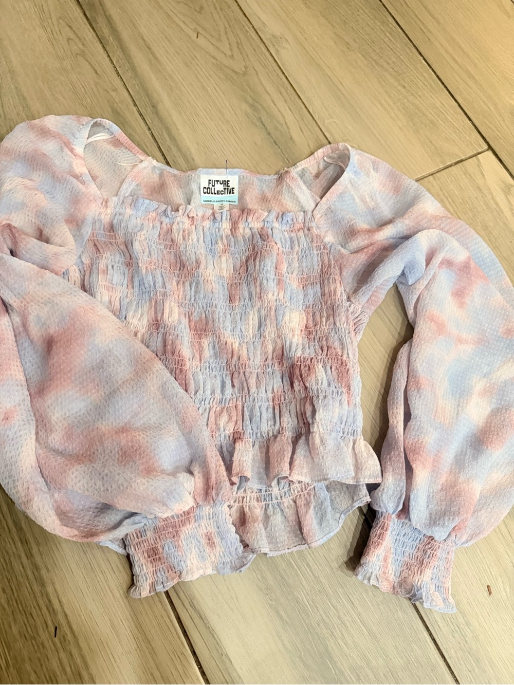 Future Collective Gabriella Karefa-Johnson Pink Smocked Blouse M